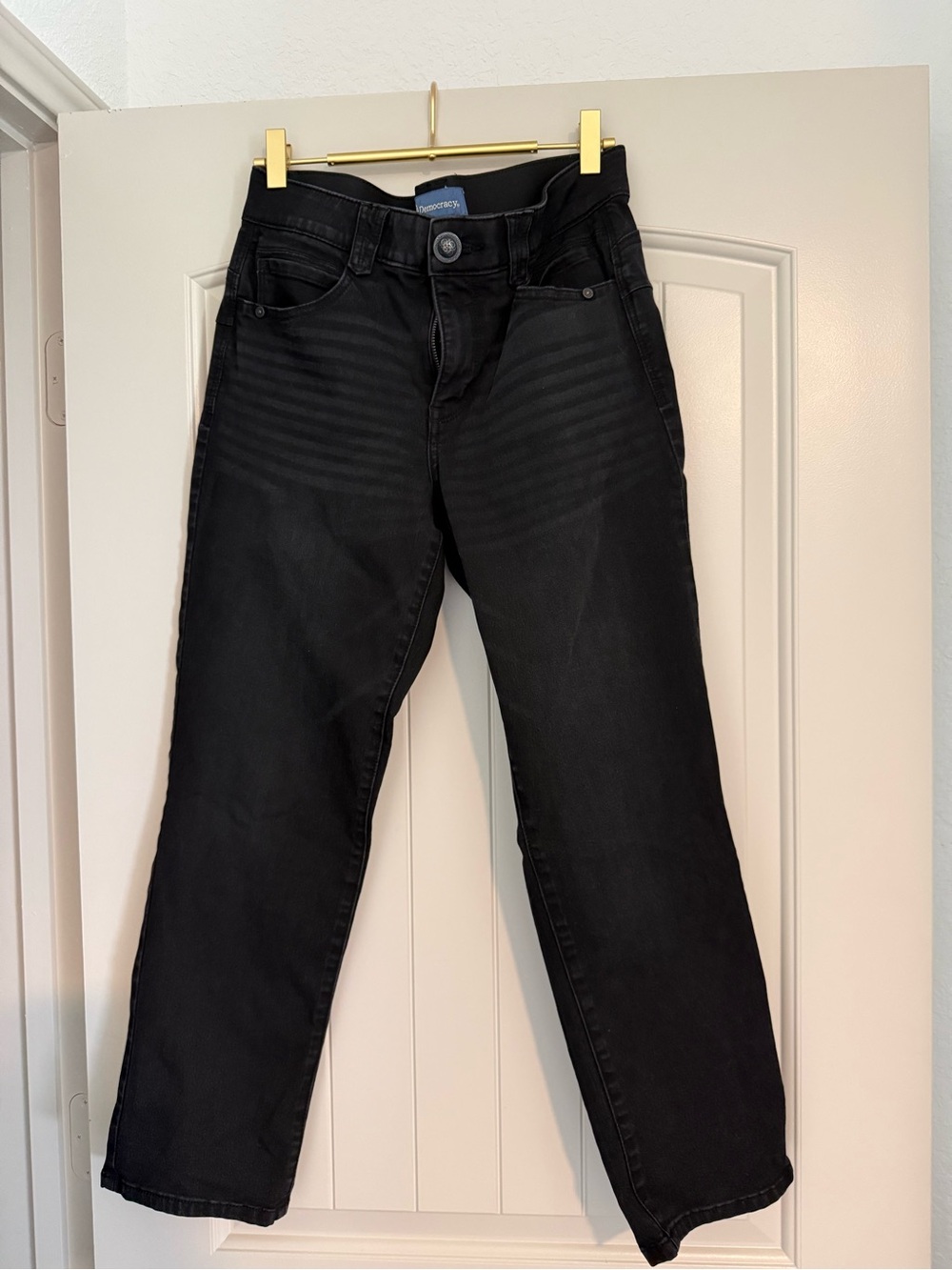 Democracy Black Straight-Leg Jeans